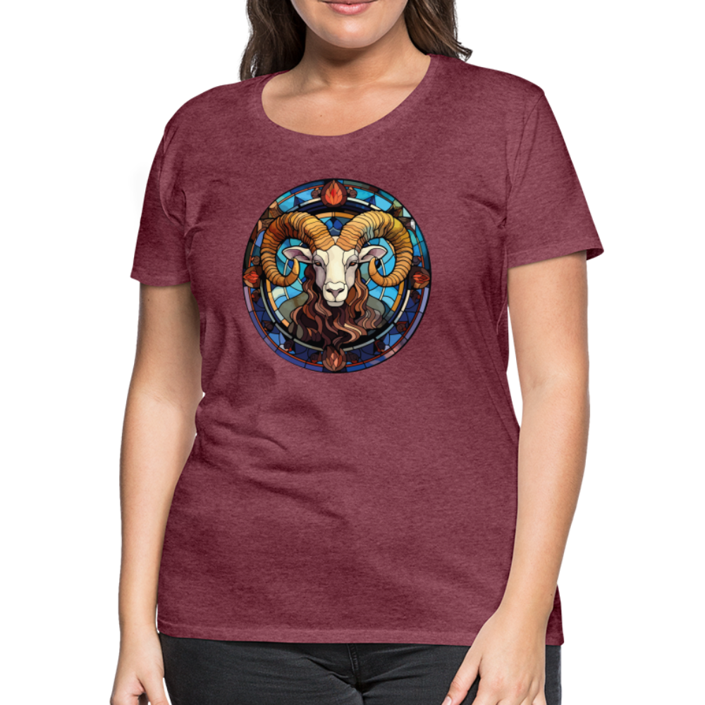 Women’s Mosaic Aries Premium T-Shirt - heather burgundy