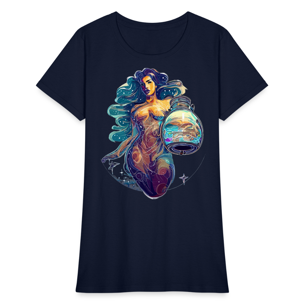 Women's Mythical Aquarius T-Shirt - navy