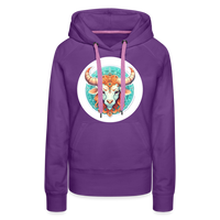 Thumbnail for Women’s Symbol Taurus Premium Hoodie - purple 