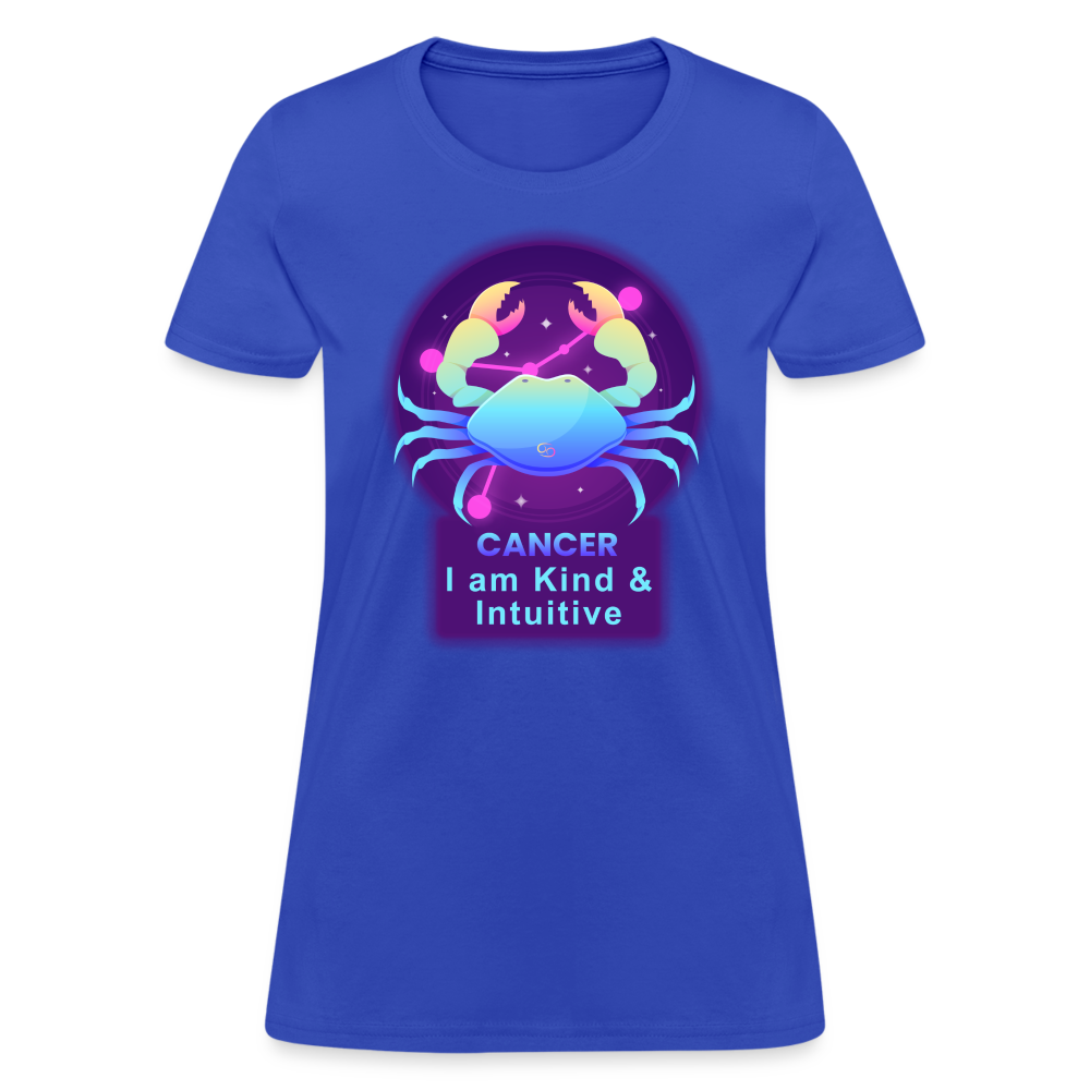 Women's Neon Cancer T-Shirt - royal blue