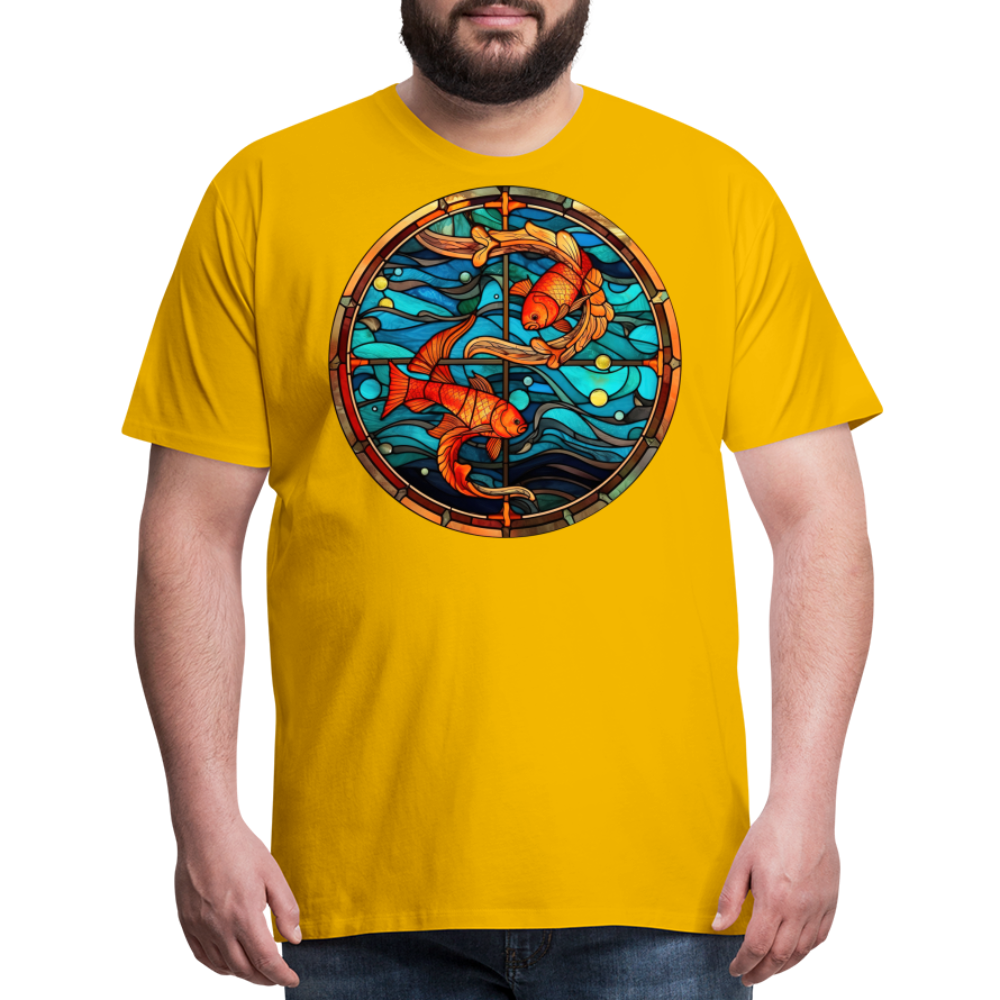 Men's Mosaic Pisces Premium T-Shirt - sun yellow