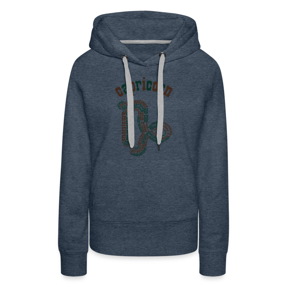 Women's Power Words Capricorn Premium Hoodie - heather denim