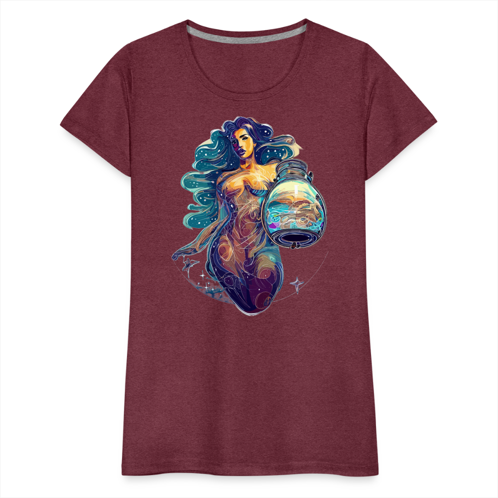 Women’s Mythical Aquarius Premium T-Shirt - heather burgundy