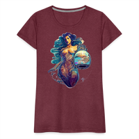 Thumbnail for Women’s Mythical Aquarius Premium T-Shirt - heather burgundy