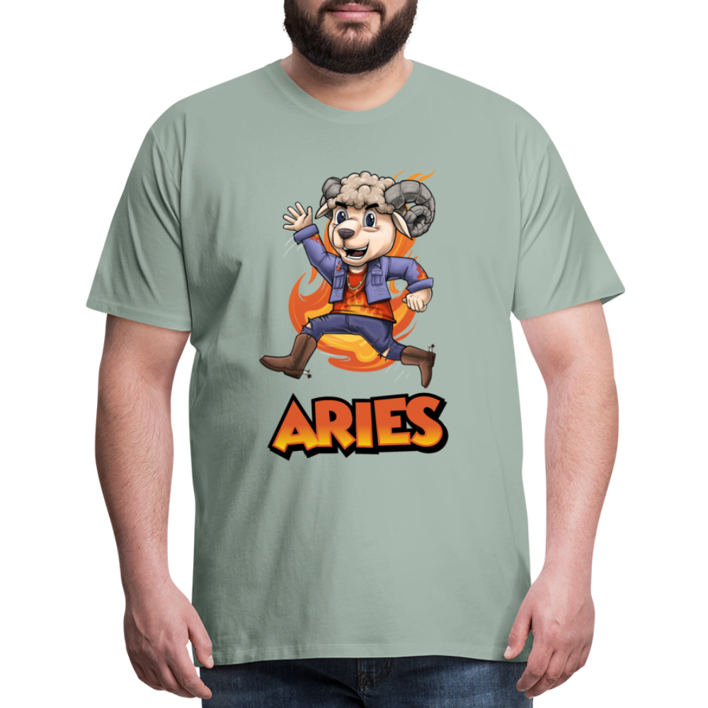 Men's Playful Aries Premium T-Shirt - steel green