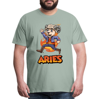 Thumbnail for Men's Playful Aries Premium T-Shirt - steel green