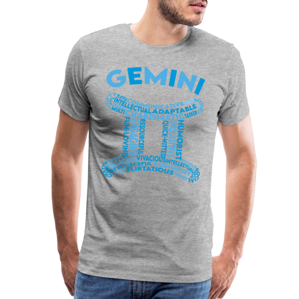 Men's Power Words Gemini Premium T-Shirt - heather gray