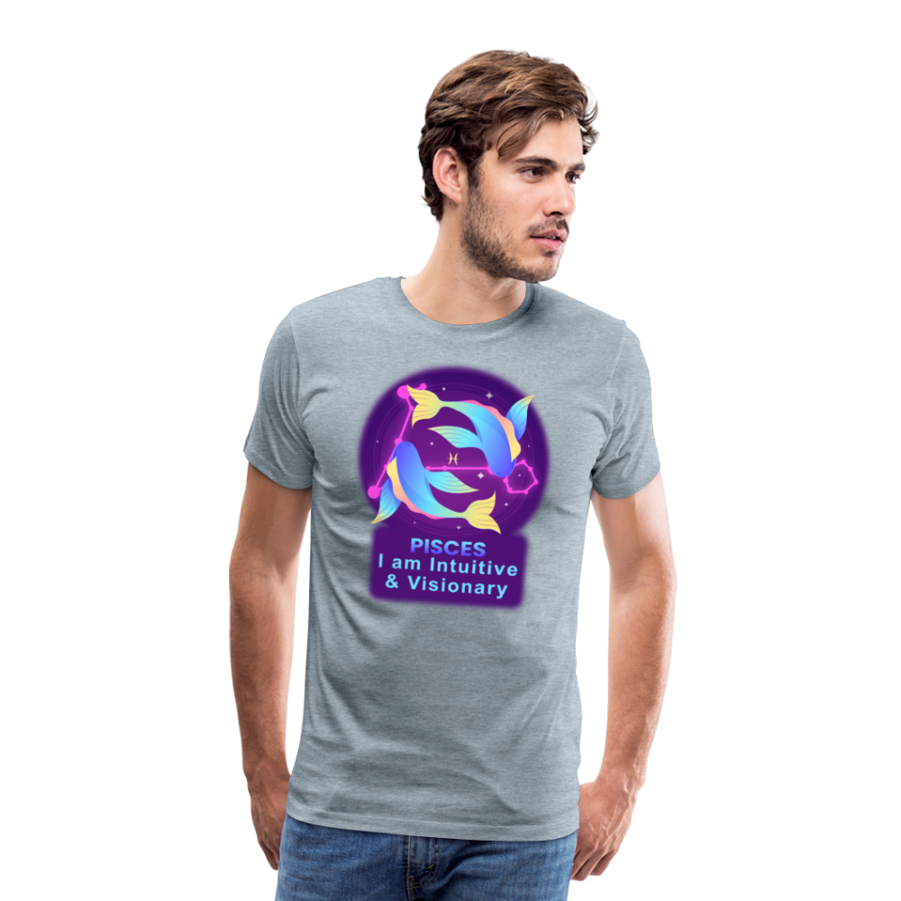 Men's Neon Pisces Premium T-Shirt - heather ice blue