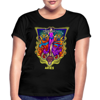 Thumbnail for Women's Cosmic Aries Relaxed Fit T-Shirt - black