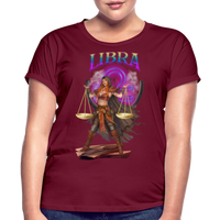 Thumbnail for Women's Astral Libra Relaxed Fit T-Shirt - burgundy