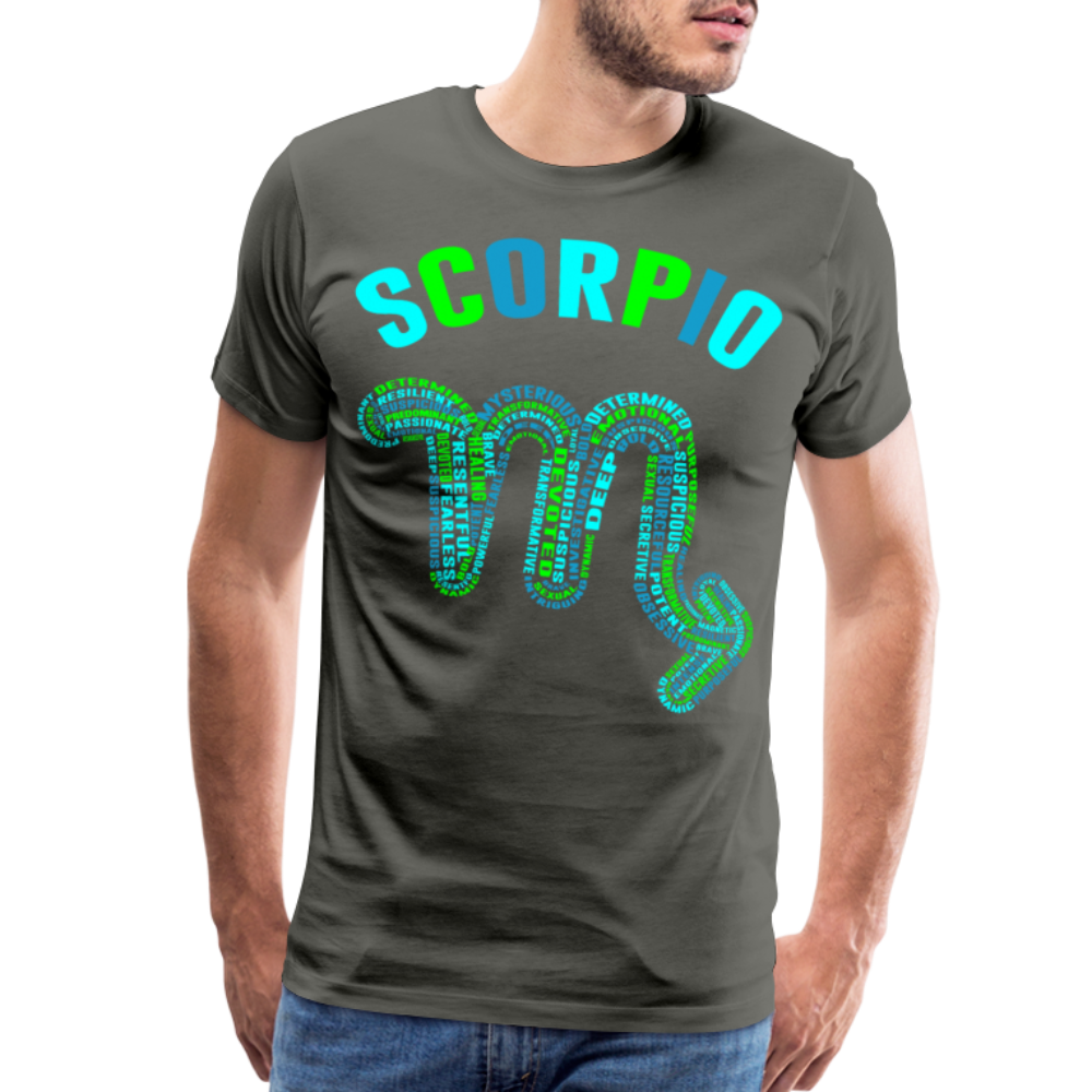 Men's Power Words Scorpio Premium T-Shirt - asphalt gray