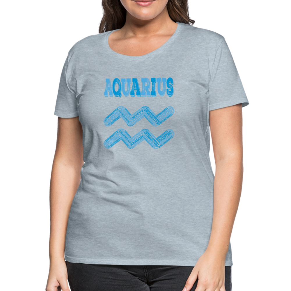 Women's Power Words Aquarius Premium T-Shirt - heather ice blue