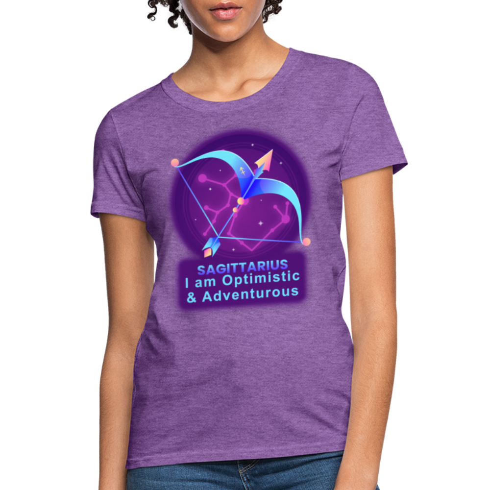 Women's Neon Sagittarius T-Shirt - purple heather