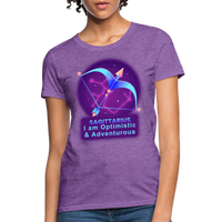 Thumbnail for Women's Neon Sagittarius T-Shirt - purple heather