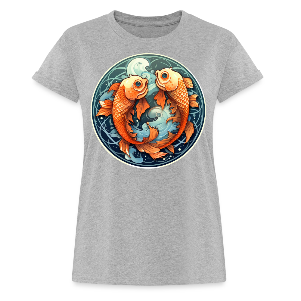 Women's Symbol Pisces Relaxed Fit T-Shirt - heather gray