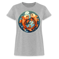 Thumbnail for Women's Symbol Pisces Relaxed Fit T-Shirt - heather gray