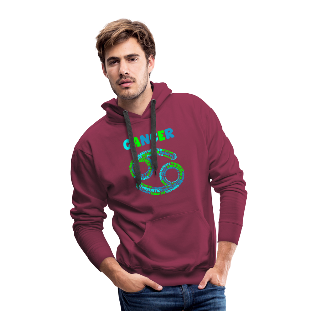 Men's Power Words Cancer Premium Hoodie - burgundy