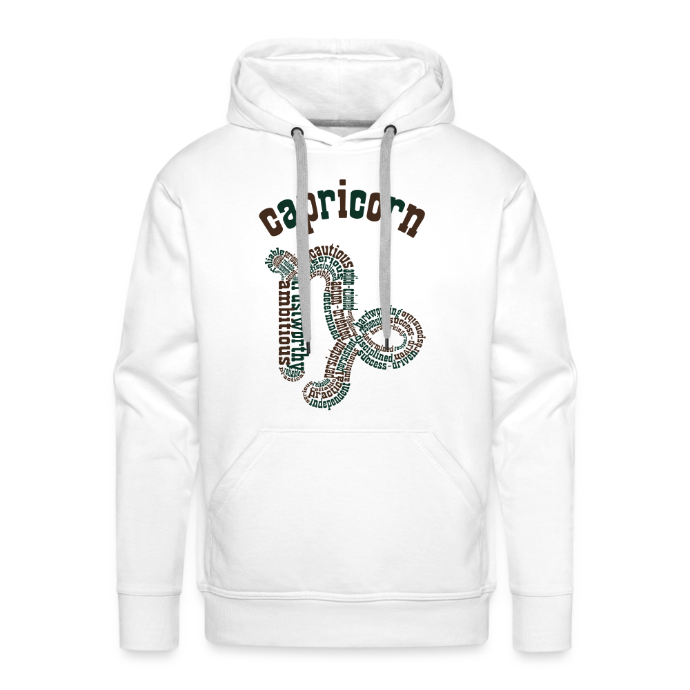 Men's Power Words Capricorn Premium Hoodie - white