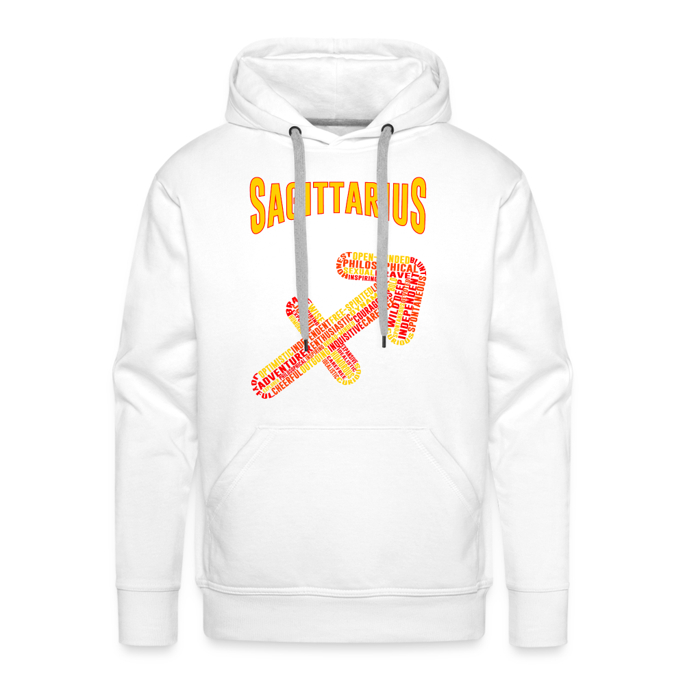 Men's Power Words Sagittarius Premium Hoodie - white