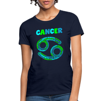 Thumbnail for Women's Power Words Cancer T-Shirt - navy