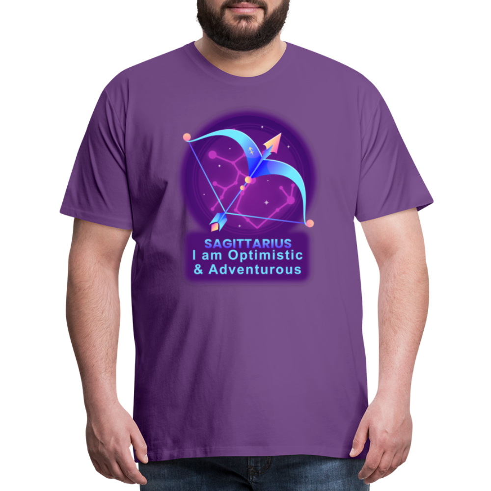 Men's Neon Sagittarius Premium T-Shirt - purple