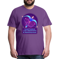 Thumbnail for Men's Neon Sagittarius Premium T-Shirt - purple