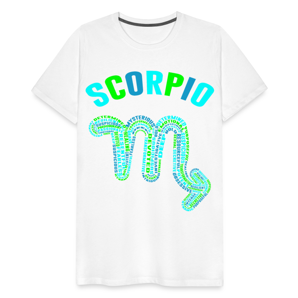 Men's Power Words Scorpio Premium T-Shirt - white