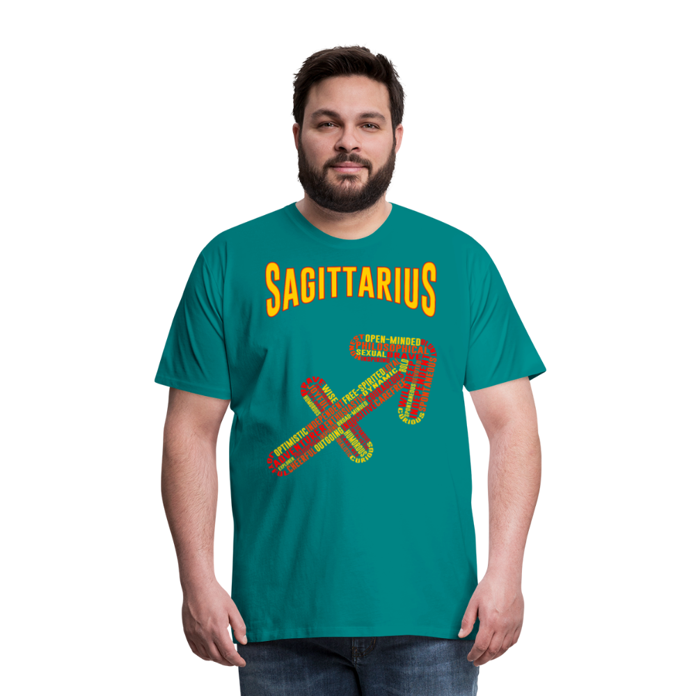 Men's Power Words Sagittarius Premium T-Shirt - teal