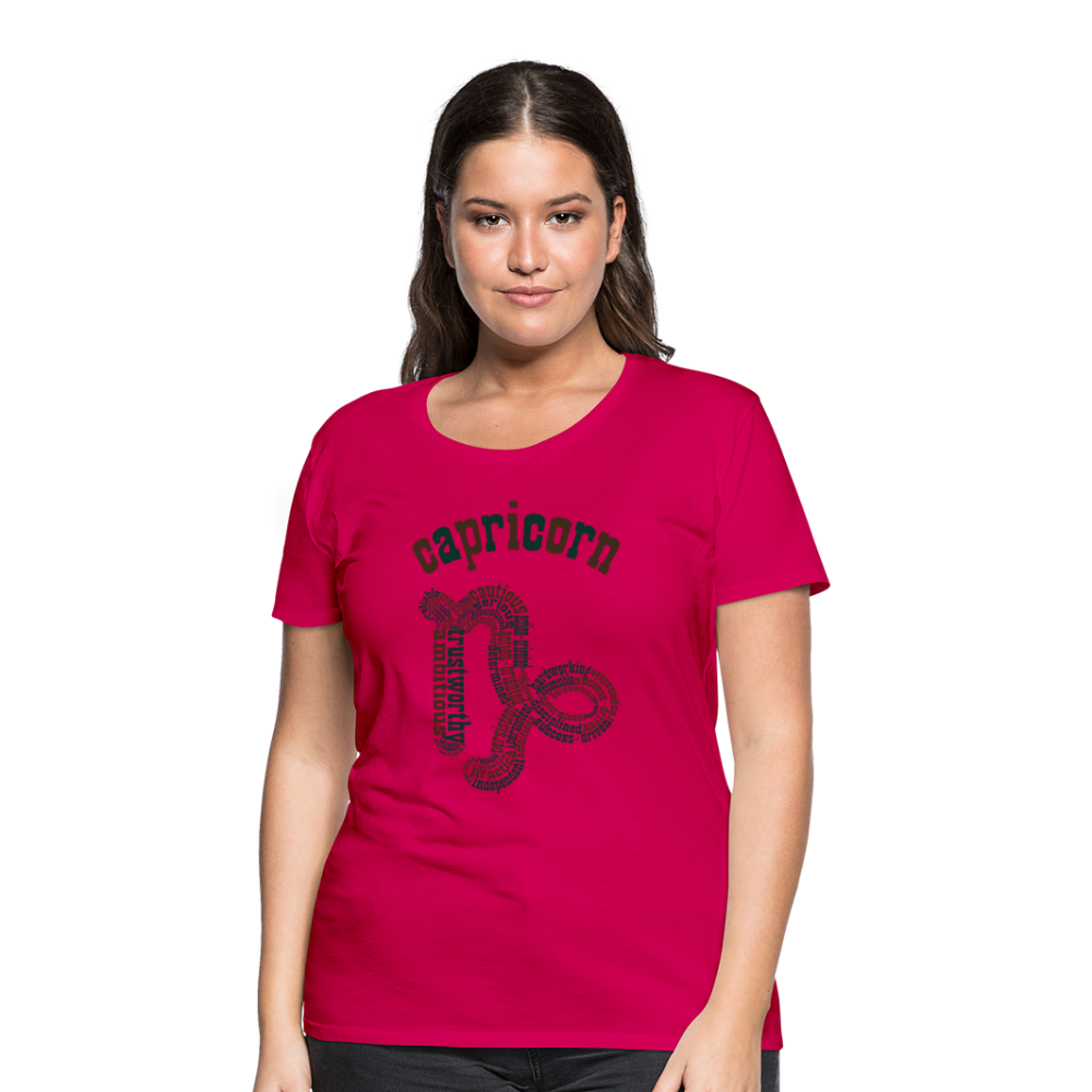 Women's Power Words Capricorn Premium T-Shirt - dark pink