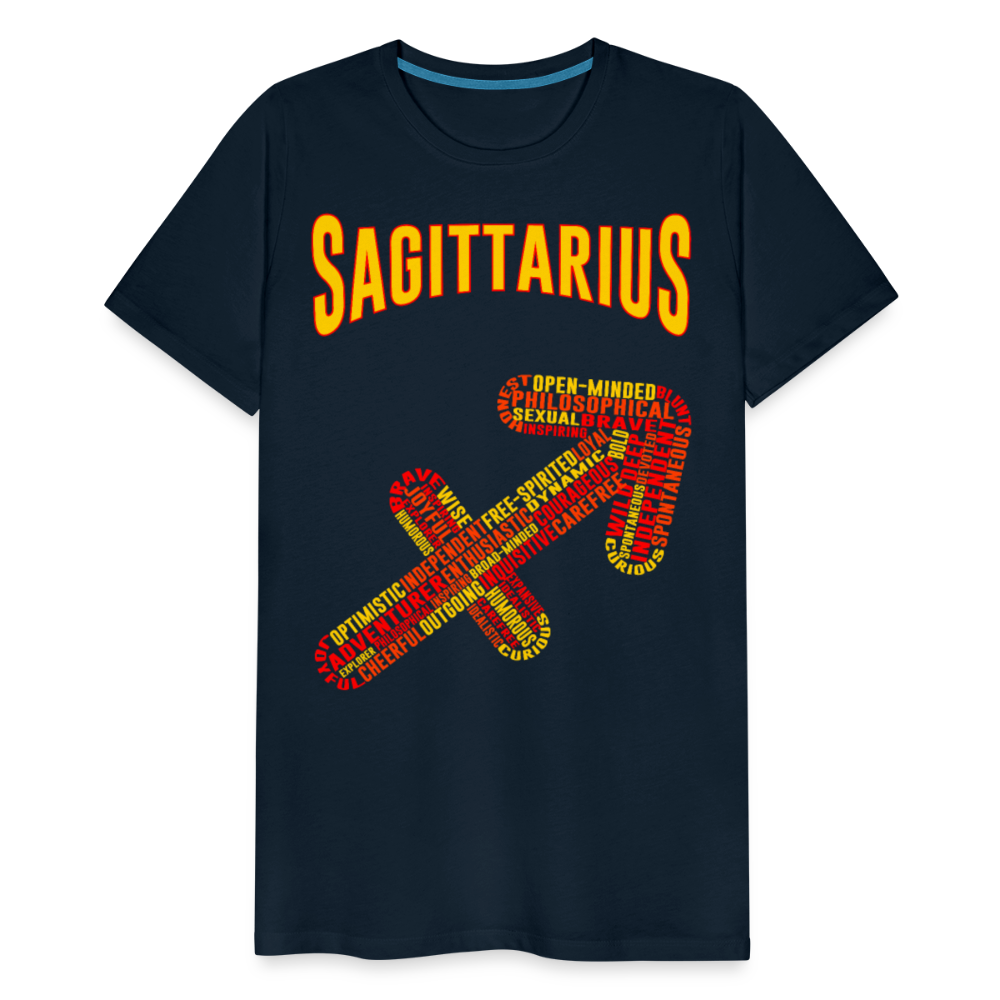 Men's Power Words Sagittarius Premium T-Shirt - deep navy