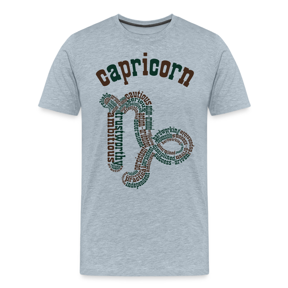 Men's Power Words Capricorn Premium T-Shirt - heather ice blue