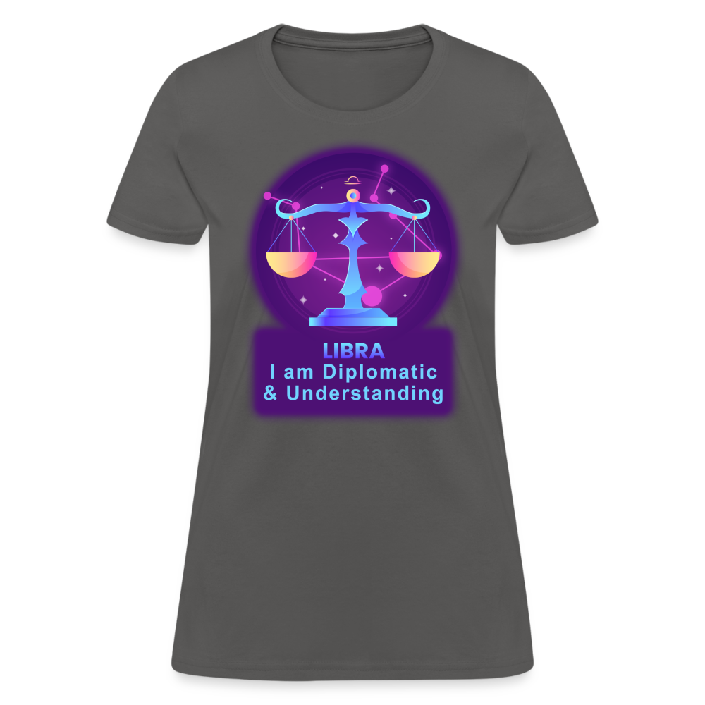 Women's Neon Libra T-Shirt - charcoal