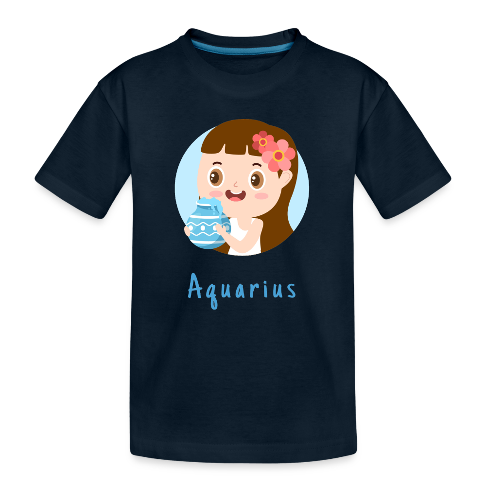 Kid’s Astro Toon Aquarius Premium Organic T-Shirt - deep navy