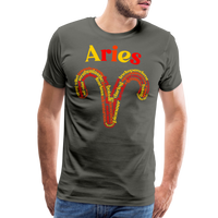 Thumbnail for Men's Power Words Aries Premium T-Shirt - asphalt gray