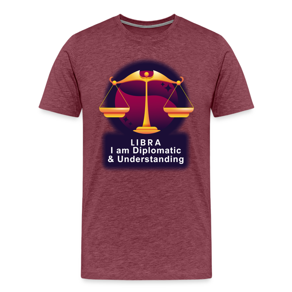 Men's Glow Libra Premium T-Shirt - heather burgundy