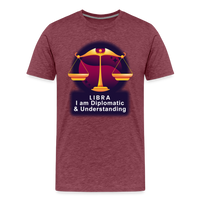 Thumbnail for Men's Glow Libra Premium T-Shirt - heather burgundy