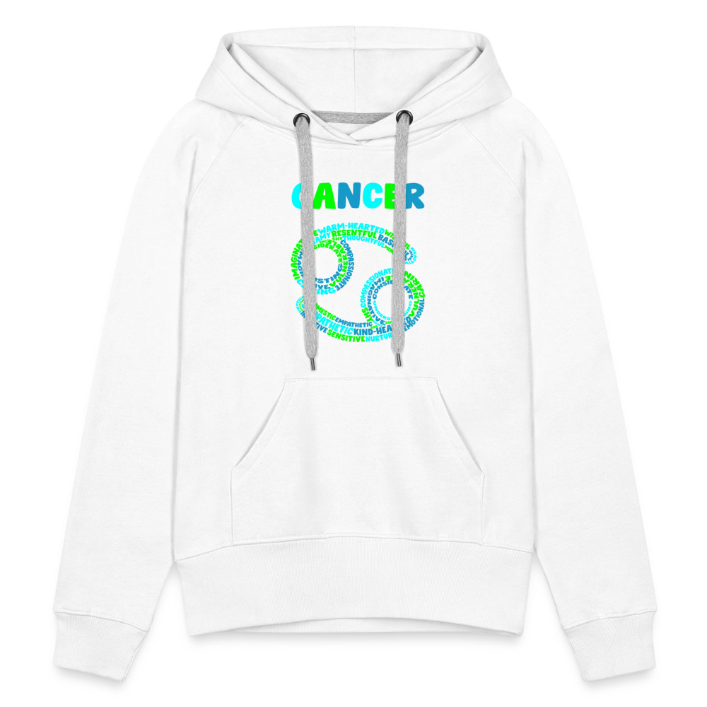 Women's Power Words Cancer Premium Hoodie - white