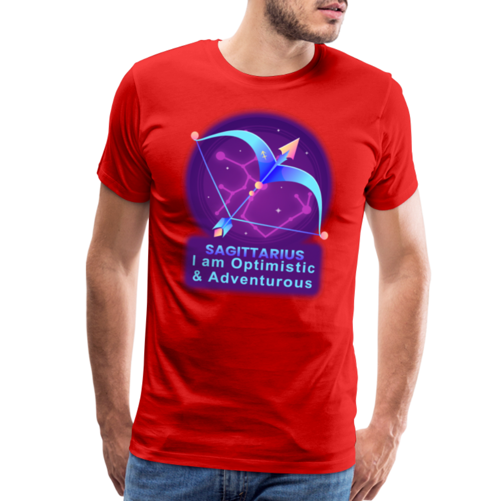 Men's Neon Sagittarius Premium T-Shirt - red