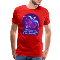 Thumbnail for Men's Neon Sagittarius Premium T-Shirt - red