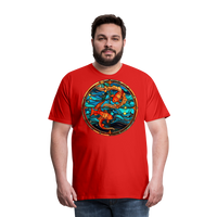 Thumbnail for Men's Mosaic Pisces Premium T-Shirt - red