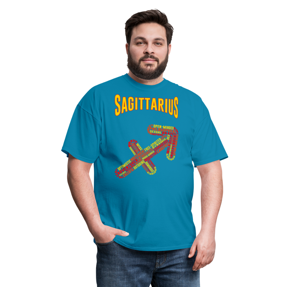 Men's Power Words Sagittarius Classic T-Shirt - turquoise