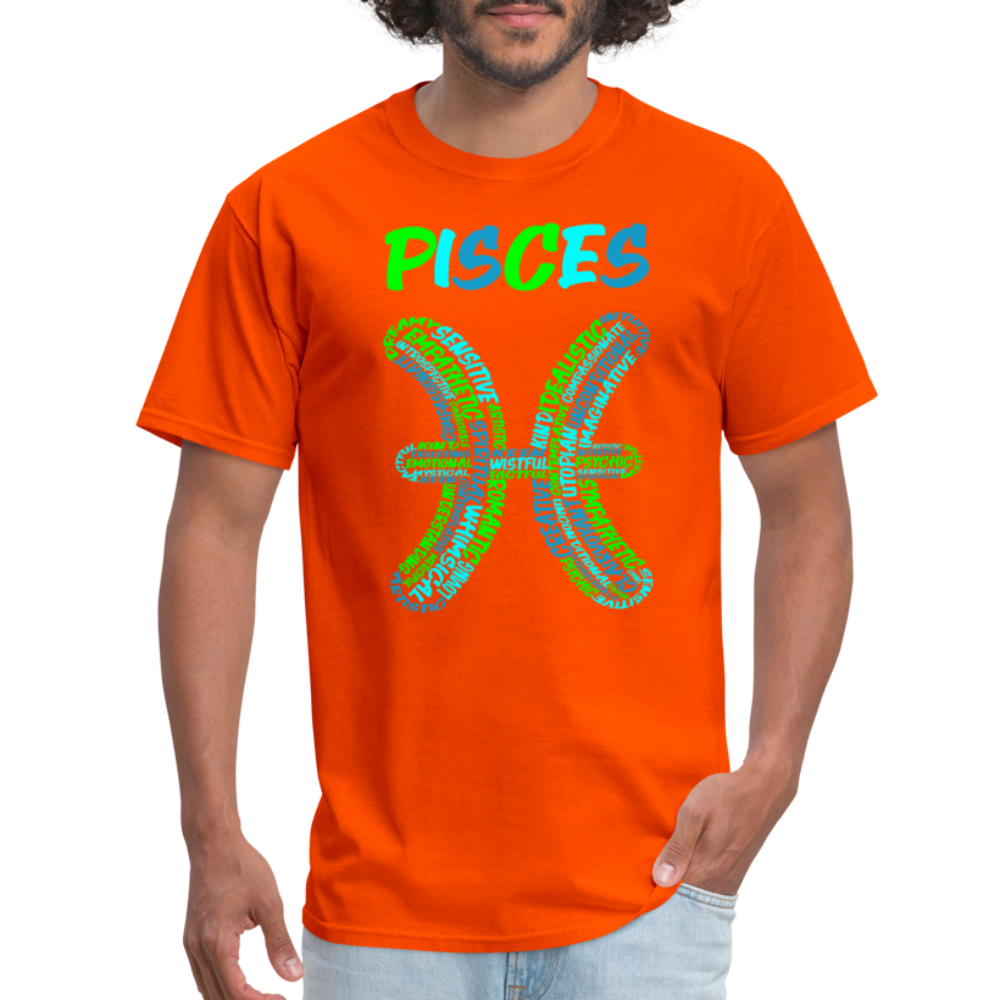 Men's Power Words Pisces Classic T-Shirt - orange