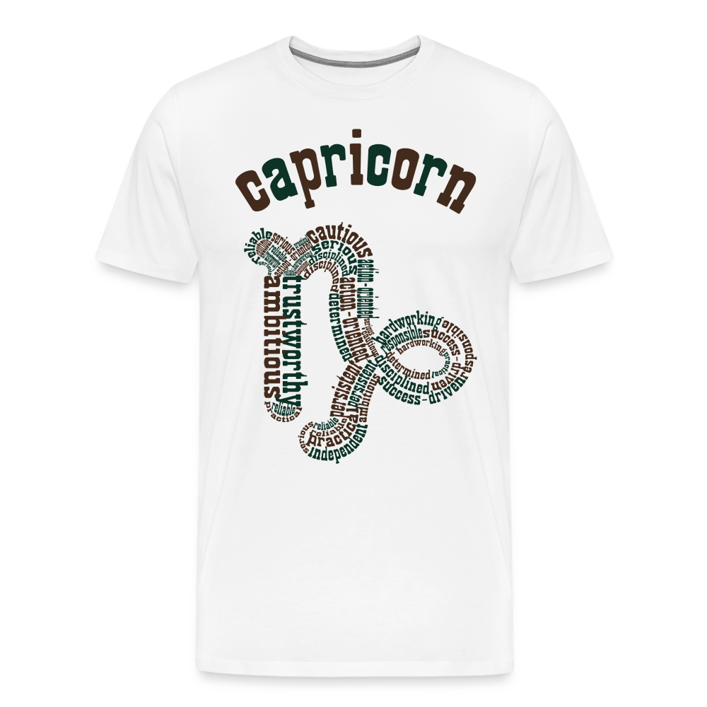 Men's Power Words Capricorn Premium T-Shirt - white