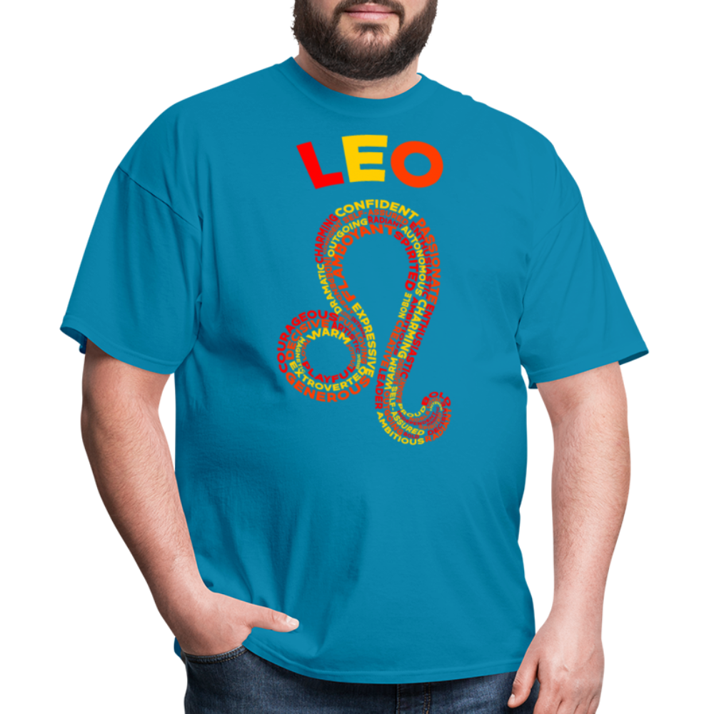 Men's Power Words Leo Classic T-Shirt - turquoise