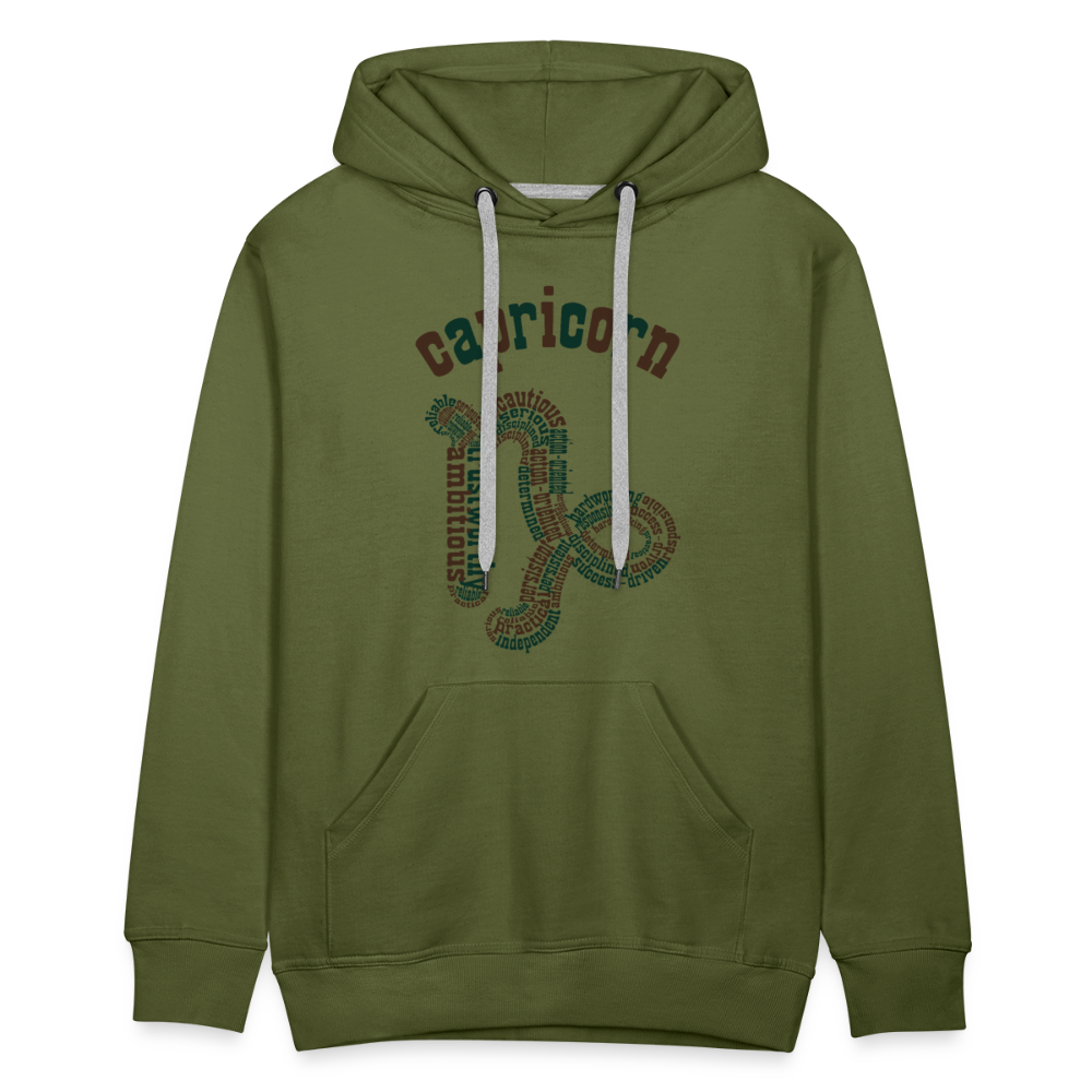 Men's Power Words Capricorn Premium Hoodie - olive green