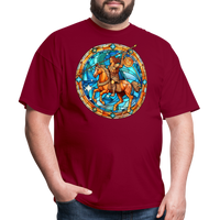 Thumbnail for Men's Mosaic Sagittarius Classic T-Shirt - burgundy