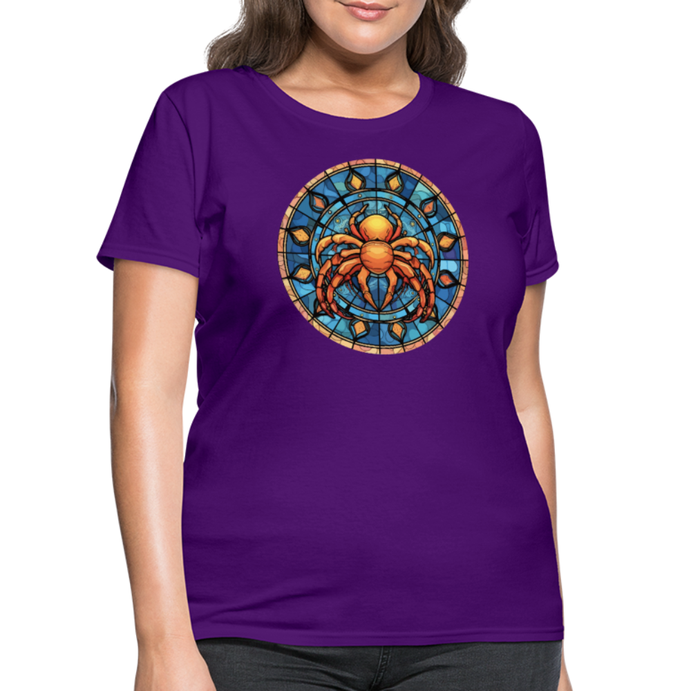 Women's Mosaic Cancer T-Shirt - purple