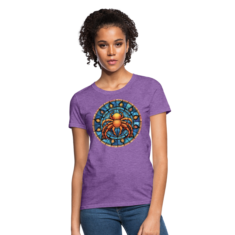 Women's Mosaic Cancer T-Shirt - purple heather