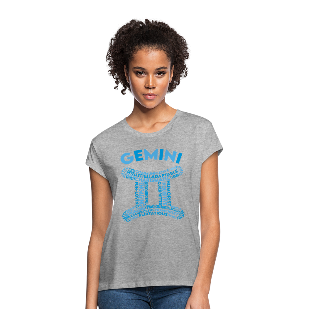 Women's Power Words Gemini Relaxed Fit T-Shirt - heather gray