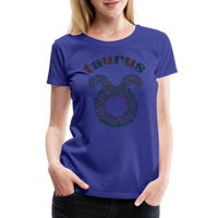 Thumbnail for Women's Power Words Taurus Premium T-Shirt - royal blue